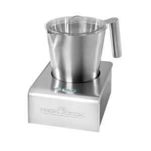 1 (3) Proficook Mousseur À Lait / Chocolat - Chaud & Froid - 3 Fonctions - 600 W -Argent