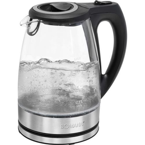 Bomann Bouilloire Electrique En Verre 1,7 L 2200W - Wks 6032 G Cb Blanc/Inox