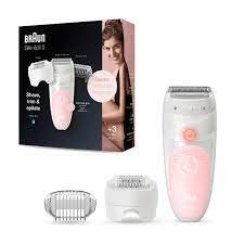 Braun Épilateur Silk-Épil 5 Se5-620 Wet & Dry Sensosmart + 2 Accessoires - Blanc/Rose