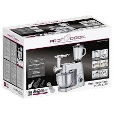 Proficook Pétrin Multifonctions - 3 En 1 - 6,7 Litres - 8 Vitesses - 1500 W - Gris