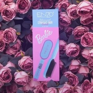 Brosse lissante chauffante ENZO ADVANCED STRAIGHT HAIR COMB Barbie Edition EN-4102B bleue
