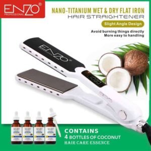 Lisseur ENZO NANO-TITANIUM avec 4 flacons de sérum à l'huile de Coco EN-5050