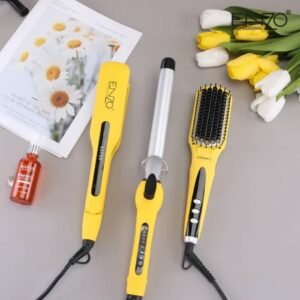 Coffret ENZO Triu 3en1 lisseur + boucleur + brosse lissante + sérum EN-3955W-P rose