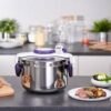 Seb Cocotte Minute-Clipso Minute Perfect - 7,5L - Silver/Bleu