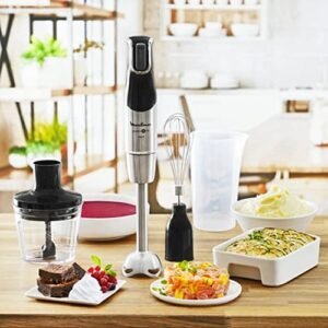 2 (6) Moulinex Mixeur Infiny Force Ultimate + 4 Accessoires -1200W