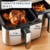 6 Moulinex Friteuse sans Huile A AIR DUAL EASY FRY & GRILL 8,3 L en acier inoxydable 2 Panier