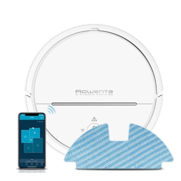 Rowenta Aspirateur Robot X-Plorer Serie 80 Laveur Autonomie 1H30 Wifi Rr7747Wh_ Blanc