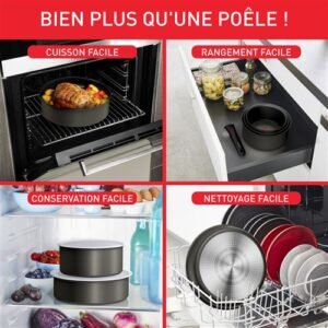 Batterie de cuisine 6 pieces tefal ingenio ultimate l7649002 gris