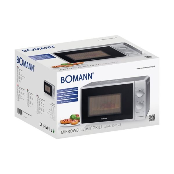 Micro-ondes avec gril 20L 1150W Bomann MWG 6015 CB Argent