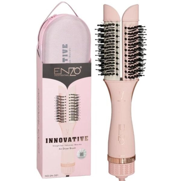Enzo PROFESSIONAL Brosse Soufflante à air chaud Rotative pour tout type de cheveux