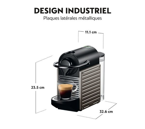 Machine à Café Nespresso Krups Pixie Titane Cafetière Dosettes YY4127FD