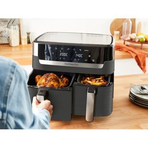 3 (10) Moulinex Friteuse sans huile Dual Easy Fry & Grill