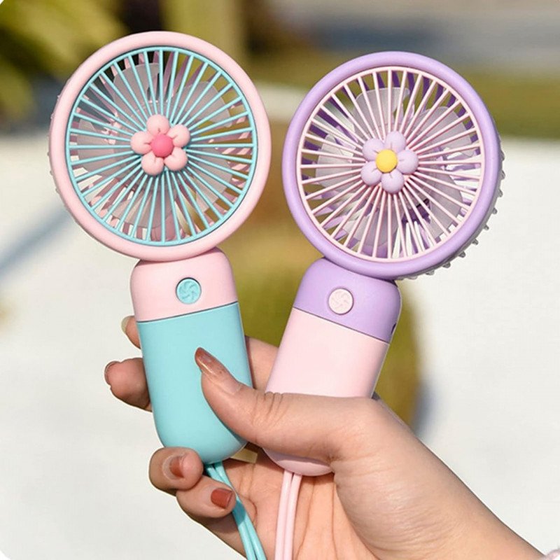 OTL Technologies Mini Ventilateur Portable Pliable Hello Kitty Avec Batterie Rechargeable Rose Et Or