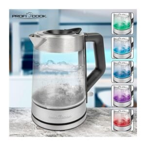 Bouilloire electrique verre inox 17l 2200w proficook pc wks 1190 g (8)