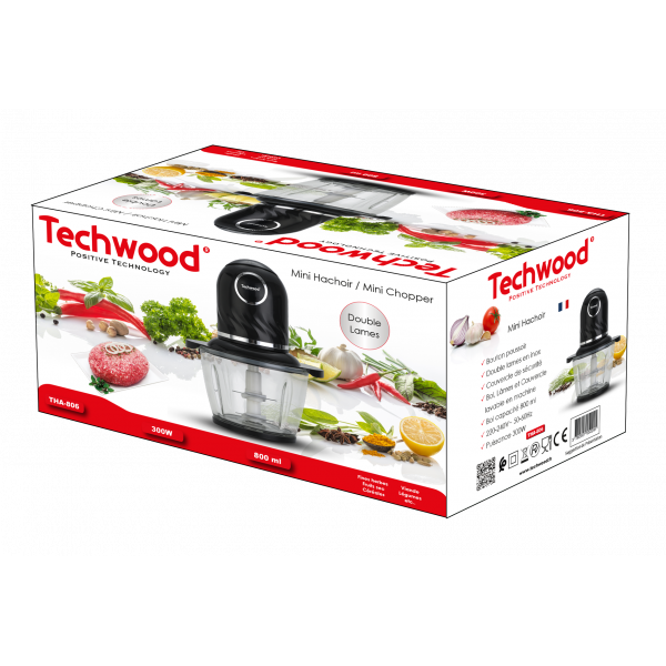 Mini hachoir 800ml 300w 4 lames en inox (2)